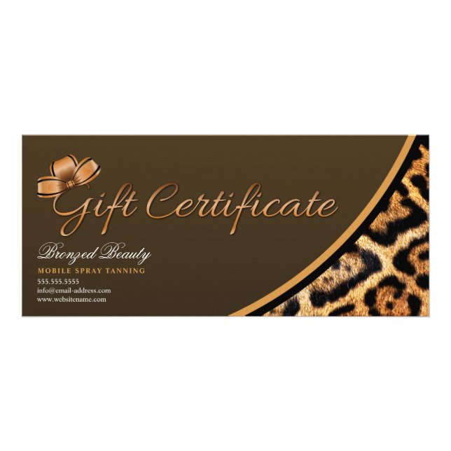 Mobile Spray Tanning Gift Certificate (Front)