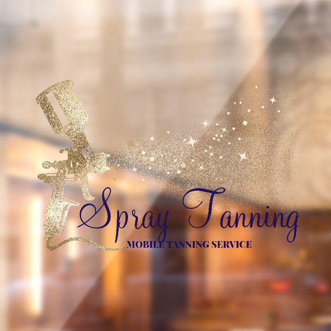 Mobile Spray Tanning navy Gold Sparkling Window Cling (Sheet 2)