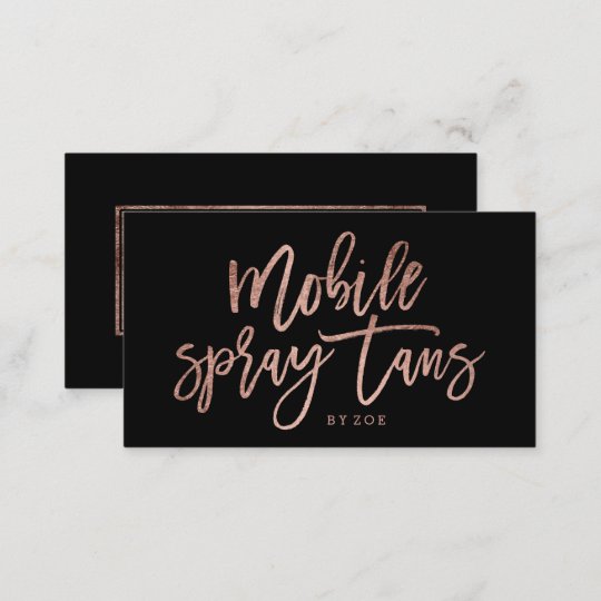 Mobile Spray Tans Logo Rose Gold Typography Black Business