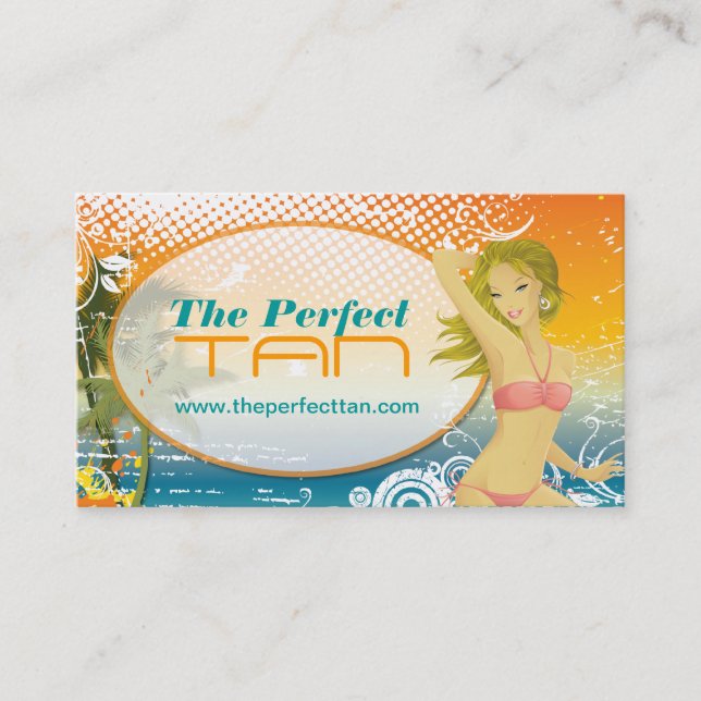 Mobile Tanning Salon Business Card Template (Front)