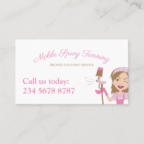 Mobile Tanning Spray Body Paint qr code Business Card