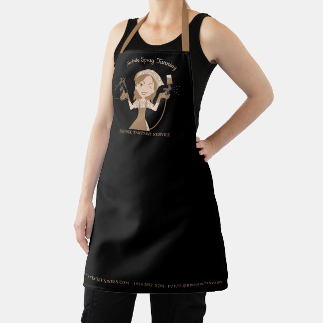 Mobile Tanning Spray Body Painter brown tan Apron