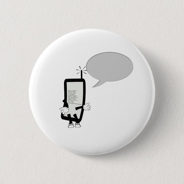 Mobile telephone character talking with a speech b button (Front)