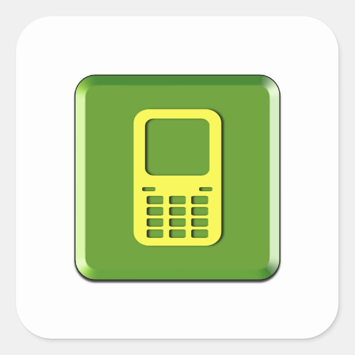 Mobile Web Icom Cell Square Sticker