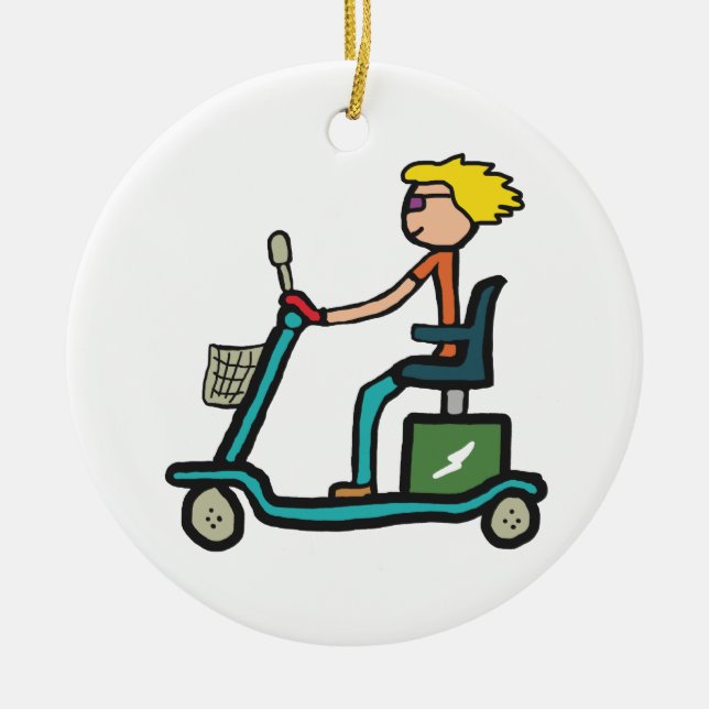 Mobility Scooter Ceramic Ornament (Front)