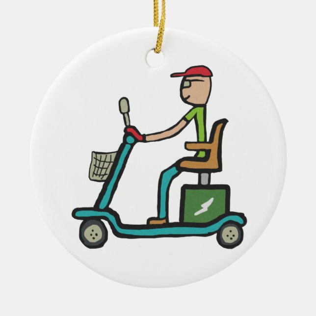Mobility Scooter Ceramic Ornament (Front)