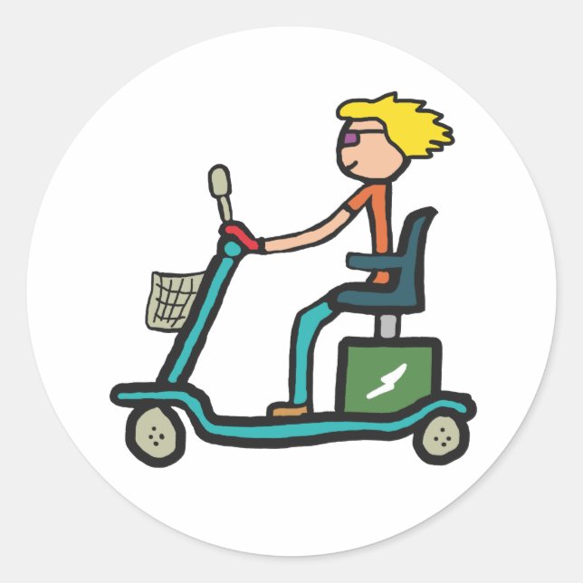 Mobility Scooter Classic Round Sticker (Front)