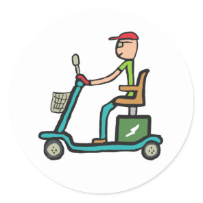 Mobility Scooter Classic Round Sticker