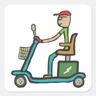 Mobility Scooter Square Sticker