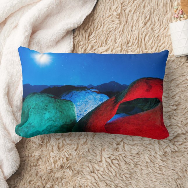 Mobius Arch & Rocks | Alabama Hills, California Lu Lumbar Pillow (Blanket)