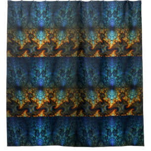 Mobius Flame Tiled Shower Curtain