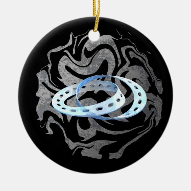 Mobius Strips Ceramic Ornament (Front)