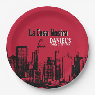 Mobster Birthday 9 Inch Paper Plate