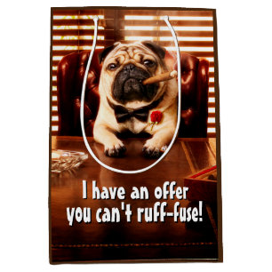 Mobster Dog Medium Gift Bag