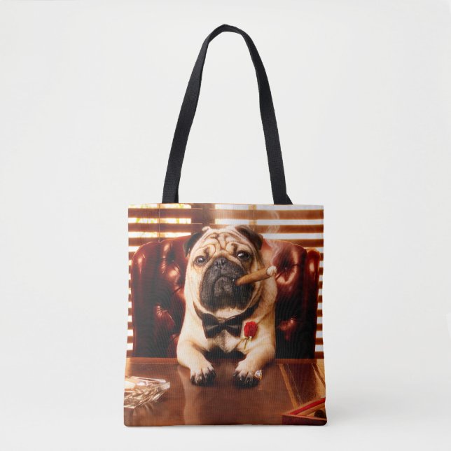Mobster Dog Tote Bag (Front)