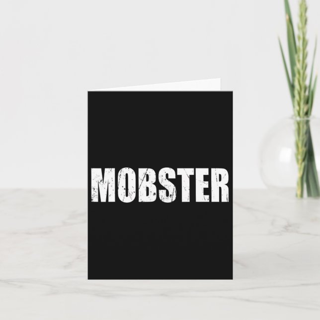 Mobster Halloween Costume Funny Cute Distressed  Card (Front)