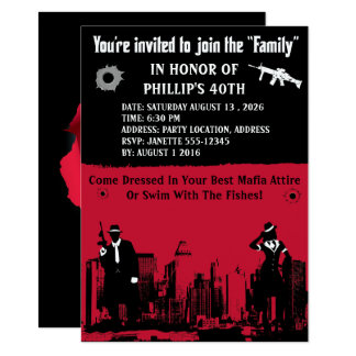 Mafia Themed Birthday Party Invitations 8