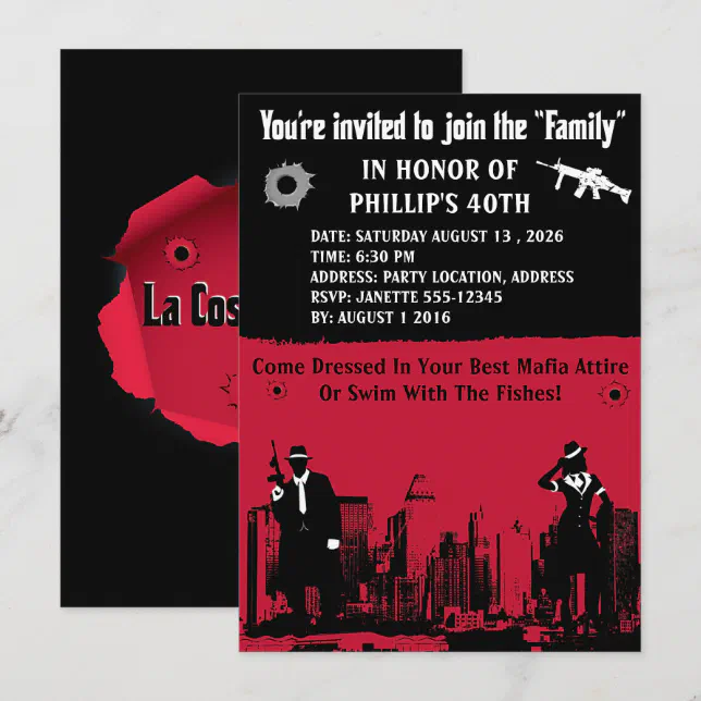 Mobster Party Invitations | Zazzle
