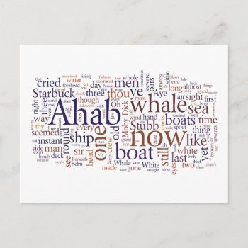 Moby Dick Last Chapters Words Postcard by LiteraryLasts at Zazzle