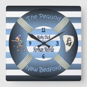 Moby-Dick ~ The Pequod ~Herman Melville ~Lifesaver Square Wall Clock