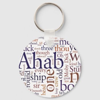 Moby Dick Words Key Chain by LiteraryLasts at Zazzle