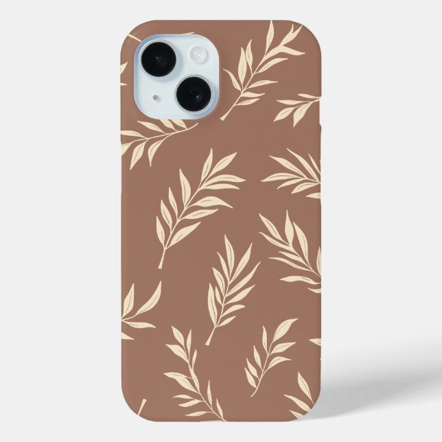 Mocca Mousse Brown Tropical Palm Floral 2025 Case-Mate iPhone Case (Back)