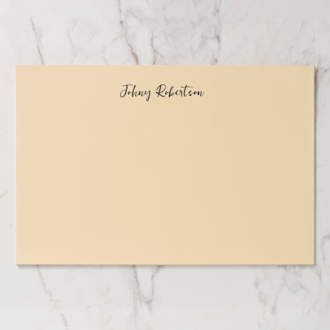 Moccasin Peachy Yellow Plain Elegant Professional Paper Pad (Front)