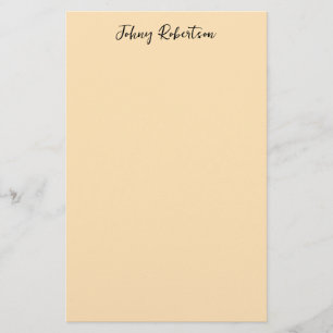 Moccasin Peachy Yellow Plain Elegant Professional Stationery