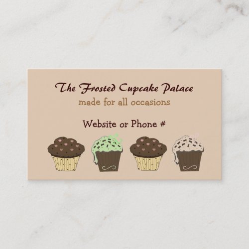 Mocha and Chocolate Cupcakes Business Card