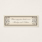 Mocha and Ivory Floral Drink Tickets (Back)