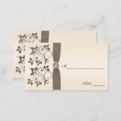 Mocha and Ivory Floral Placecards (Front/Back)