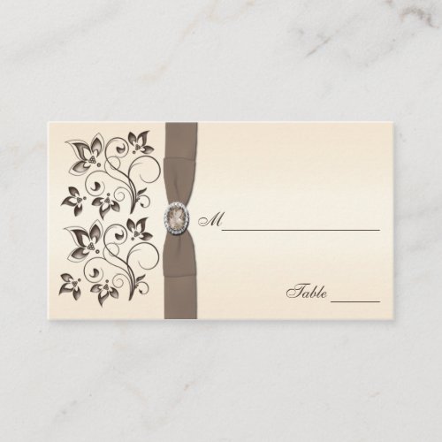 Mocha and Ivory Floral Placecards