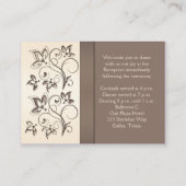 Mocha and Ivory Floral Reception Card (Back)