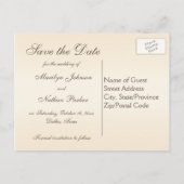 Mocha and Ivory Floral Save the Date Postcard (Back)