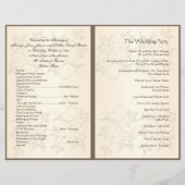 Mocha and Ivory Floral Wedding Program (Back)