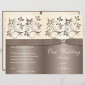 Mocha and Ivory Floral Wedding Program (Front/Back)