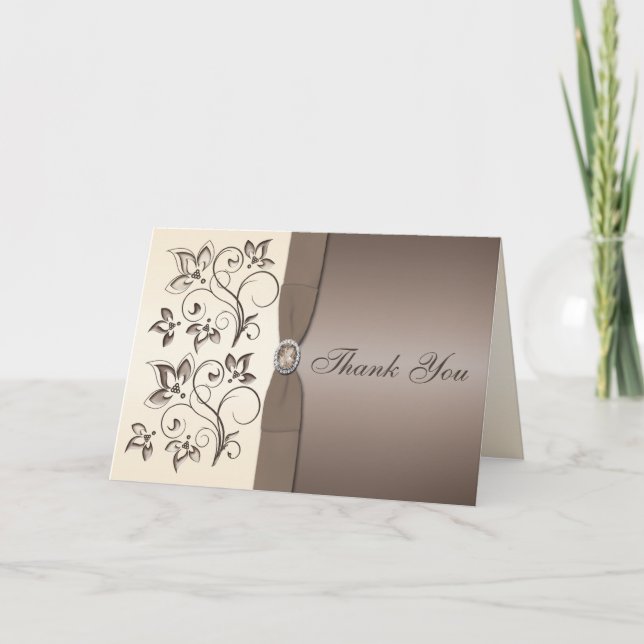 Mocha and Ivory Thank You Card (Front)