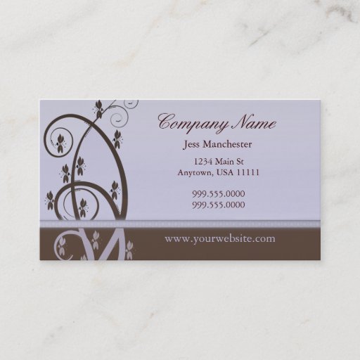 Customizable Mocha and Lilac Vine Business Card