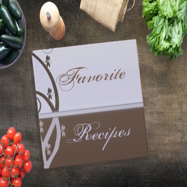 Mocha and Lilac Vine Recipe Book Binder (Mocha and Lilac Vine Recipe Book Binder)