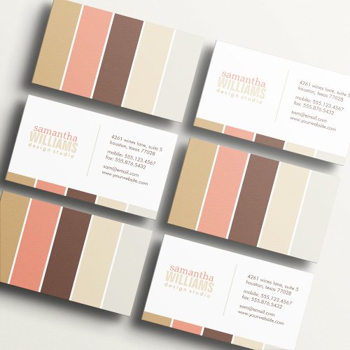 Mocha and Peach Modern Color Blocks Business Card