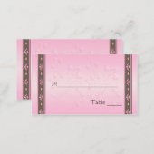 Mocha and Pink Floral Placecards (Front/Back)