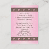 Mocha and Pink Floral Reception Enclosure Card (Back)