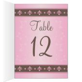 Mocha and Pink Floral Table Number Card (Inside (Right))