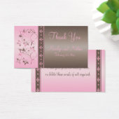 Mocha and Pink Floral Wedding Favor Tag (Desk)