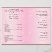 Mocha and Pink Floral Wedding Program (Back)