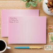 Mocha and Pink Return Address Envelope for 5"x7" (Desk)