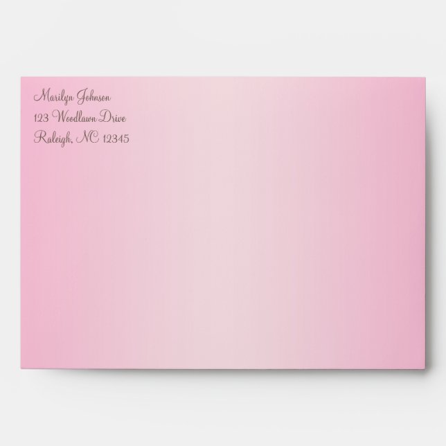 Mocha and Pink Return Address Envelope for 5"x7" (Front)