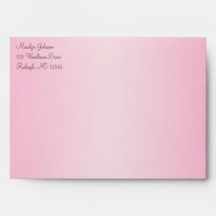 Mocha and Pink Return Address Envelope for 5"x7"