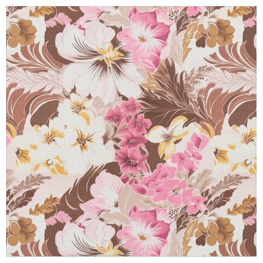 Mocha Blossom Delight Fabric