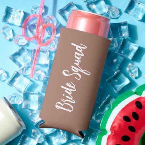 Mocha Bride Squad Bachelorette Party Seltzer Can Cooler